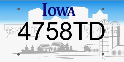 4758TD Iowa License Plate