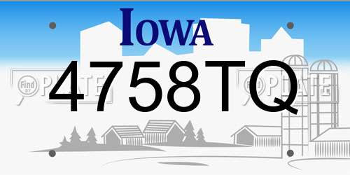 4758TQ Iowa License Plate