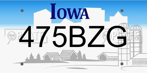 475BZG Iowa License Plate