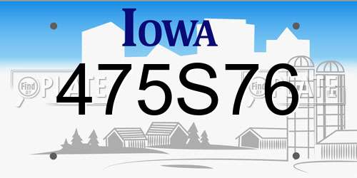 475S76 Iowa License Plate