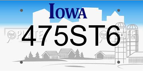 475ST6 Iowa License Plate