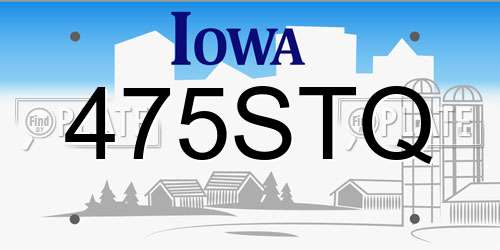 475STQ Iowa License Plate