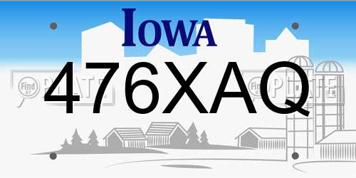 476XAQ Iowa License Plate