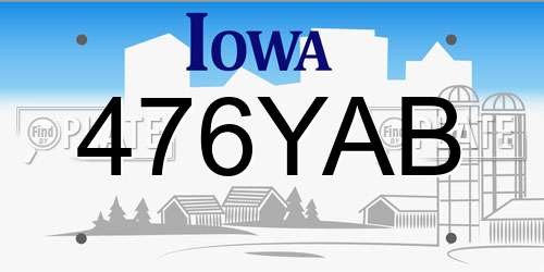 476YAB Iowa License Plate