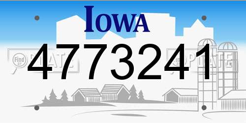 4773241 Iowa License Plate