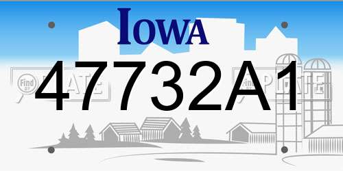 47732A1 Iowa License Plate
