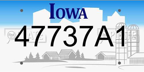 47737A1 Iowa License Plate