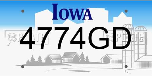 4774GD Iowa License Plate