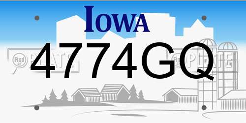 4774GQ Iowa License Plate