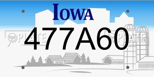 477A60 Iowa License Plate