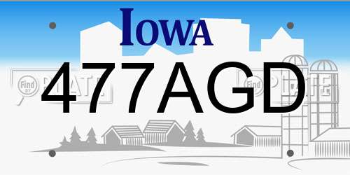 477AGD Iowa License Plate