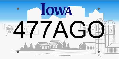 477AGO Iowa License Plate