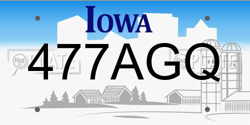477AGQ Iowa License Plate