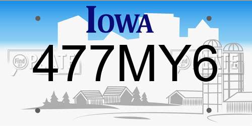 477MY6 Iowa License Plate