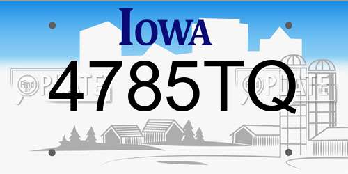 4785TQ Iowa License Plate