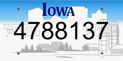 4788137 Iowa License Plate