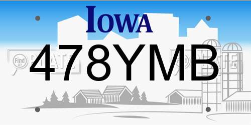 478YMB Iowa License Plate
