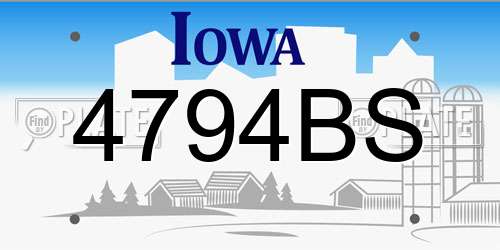 4794BS Iowa License Plate