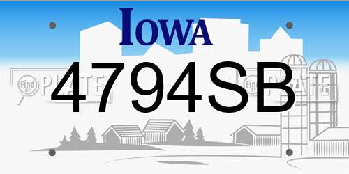 4794SB Iowa License Plate