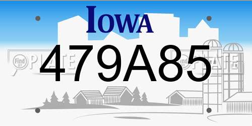 479A85 Iowa License Plate