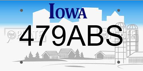 479ABS Iowa License Plate