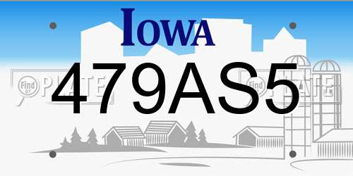 479AS5 Iowa License Plate