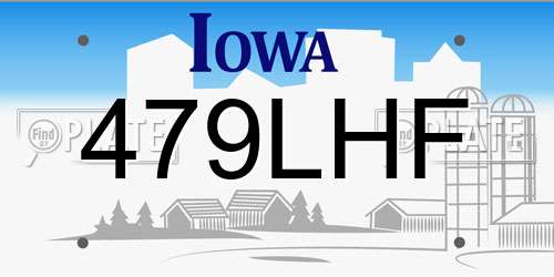 479LHF Iowa License Plate