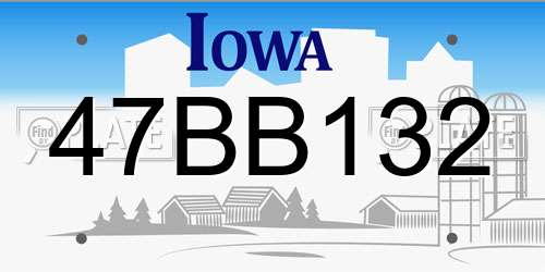 47BB132 Iowa License Plate