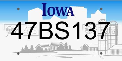 47BS137 Iowa License Plate