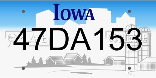 47DA153 Iowa License Plate