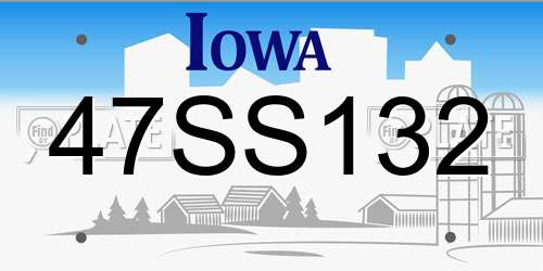 47SS132 Iowa License Plate