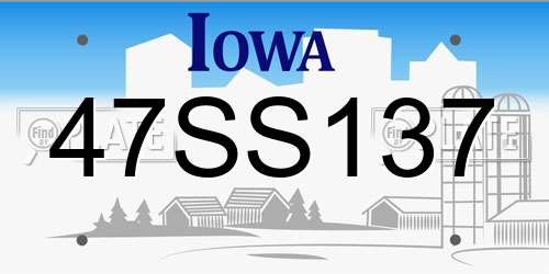 47SS137 Iowa License Plate