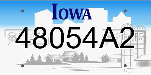 48054A2 Iowa License Plate