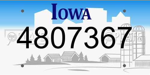 4807367 Iowa License Plate