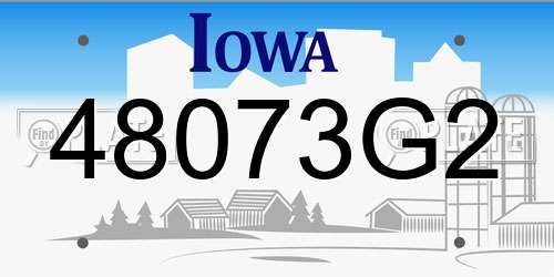 48073G2 Iowa License Plate