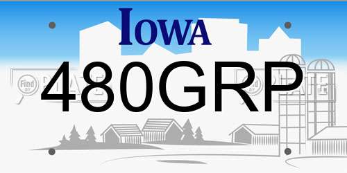 480GRP Iowa License Plate