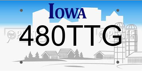 480TTG Iowa License Plate
