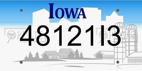 48121I3 Iowa License Plate