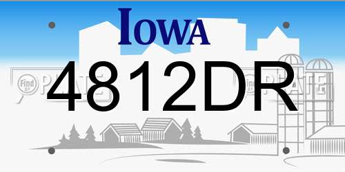 4812DR Iowa License Plate