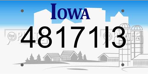 48171I3 Iowa License Plate