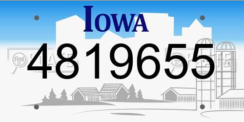 4819655 Iowa License Plate