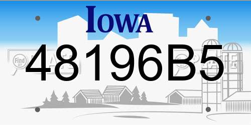 48196B5 Iowa License Plate