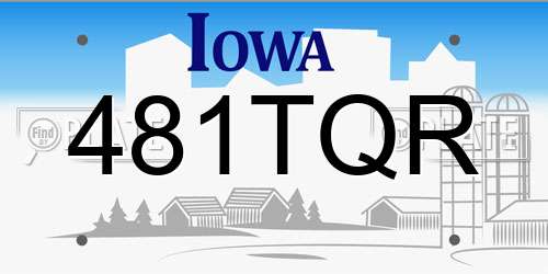481TQR Iowa License Plate