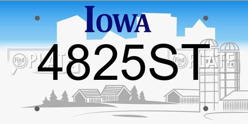 4825ST Iowa License Plate