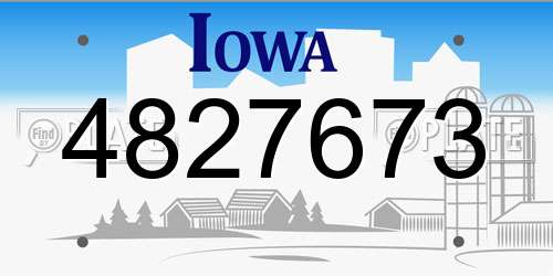 4827673 Iowa License Plate