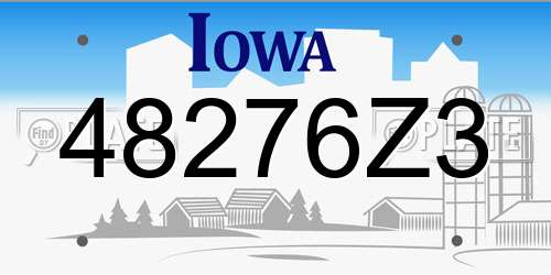 48276Z3 Iowa License Plate