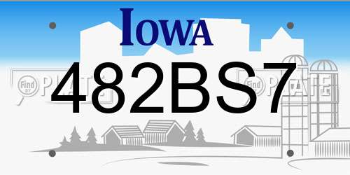 482BS7 Iowa License Plate