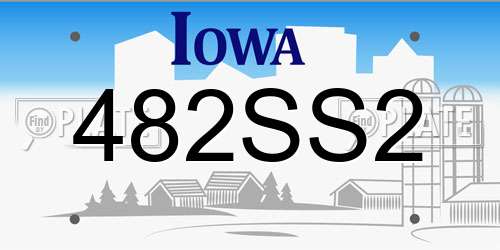 482SS2 Iowa License Plate