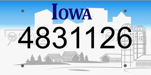 4831126 Iowa License Plate