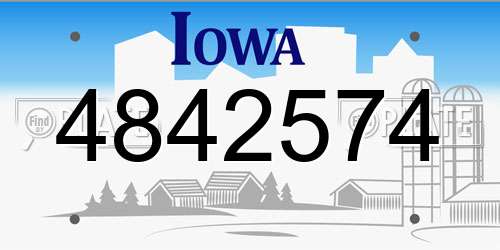 4842574 Iowa License Plate